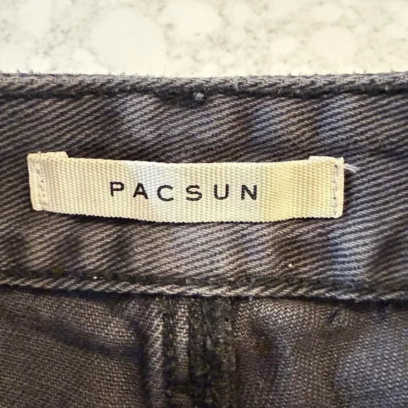 PacSun Charcoal Distressed Jean Shorts - Picture 4 of 5